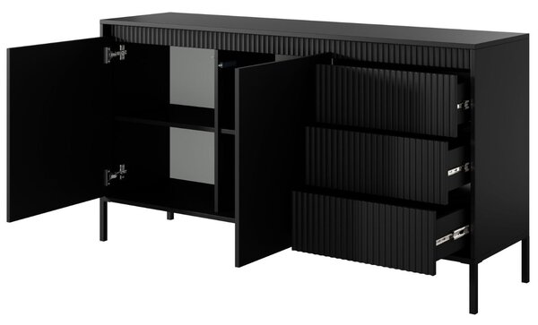 Komoda z drzwiami i szufladami 153 cm Sorano Czarna