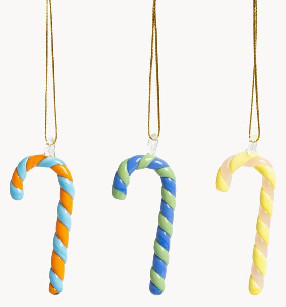 Ręcznie wykonana ozdoba choinkowa Candy Cane, 3 szt