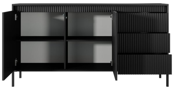 Komoda z drzwiami i szufladami 153 cm Sorano Czarna