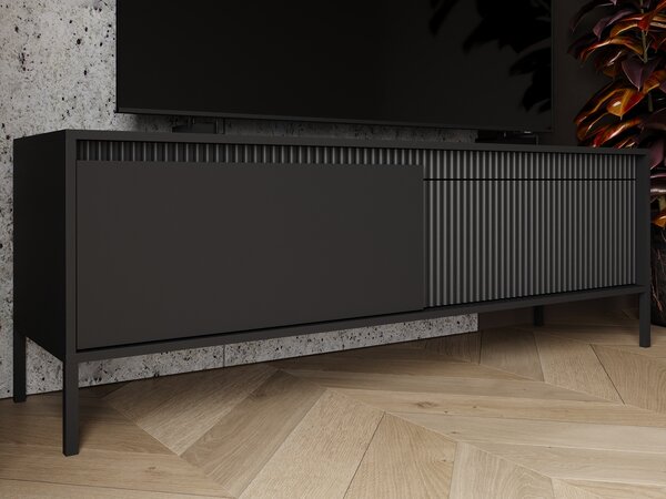 Szafka pod telewizor z drzwiczkami 153 cm Sorano Czarna