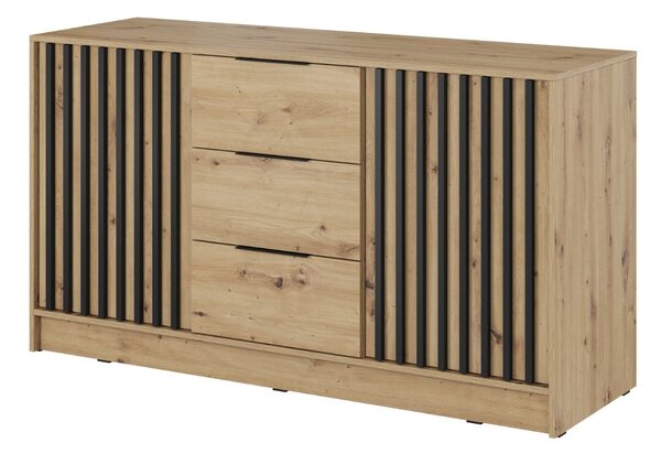 Komoda z drzwiami i szufladami 155 cm Macron Dąb Artisan z lamelami