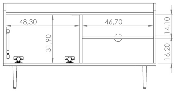 Szafka pod telewizor z drzwiczkami 100 cm Vasa Brązowa