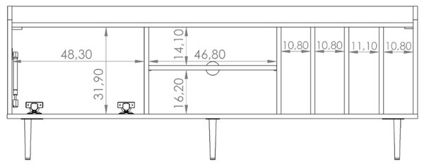 Szafka pod telewizor z drzwiczkami 150 cm Vasa Brązowa