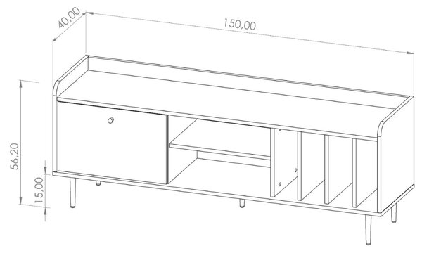 Szafka pod telewizor z drzwiczkami 150 cm Vasa Brązowa