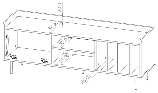 Szafka pod telewizor z drzwiczkami 150 cm Vasa Brązowa
