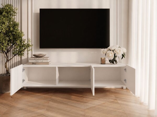 Szafka pod telewizor z drzwiczkami 150 cm Kioto Biała