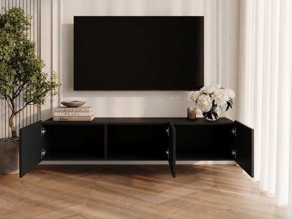 Szafka pod telewizor z drzwiczkami 150 cm Kioto Czarna