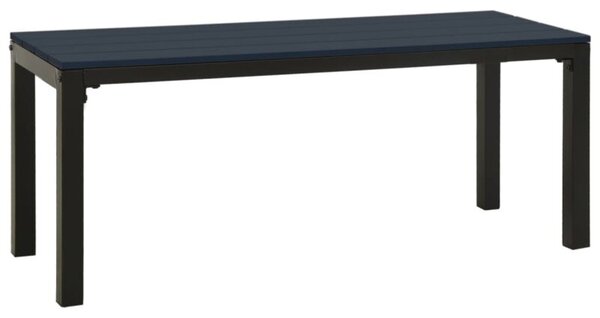 Ławka ogrodowa, 110 cm, stal i wpc, czarna