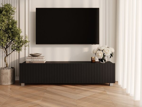 Szafka pod telewizor z drzwiczkami 150 cm Kioto Czarna