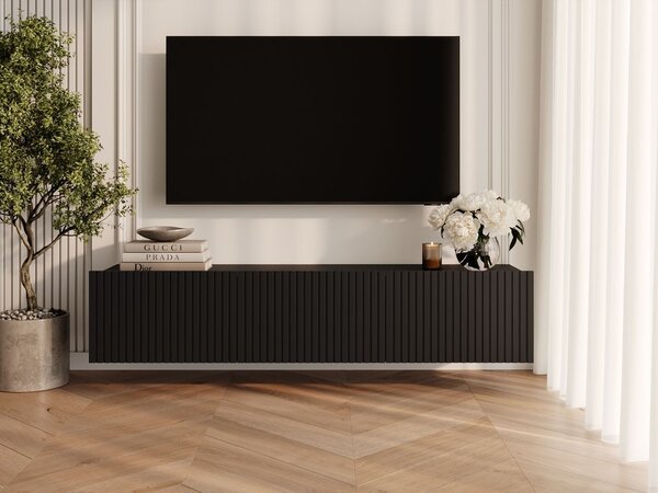 Szafka pod telewizor z drzwiczkami 150 cm Kioto Czarna