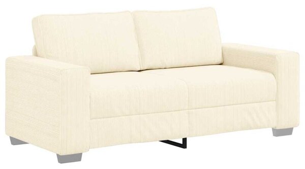 Sofa dwuosobowa, kremowa, 180x77x82 cm, tkanina sztruksowa