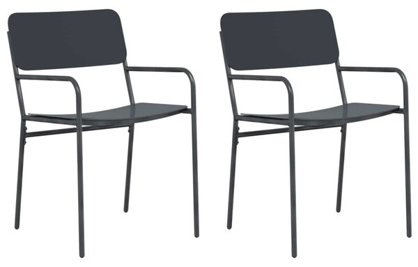 Krzesła ogrodowe 2 szt. antracyt 51 x 55 x 81 cm stal