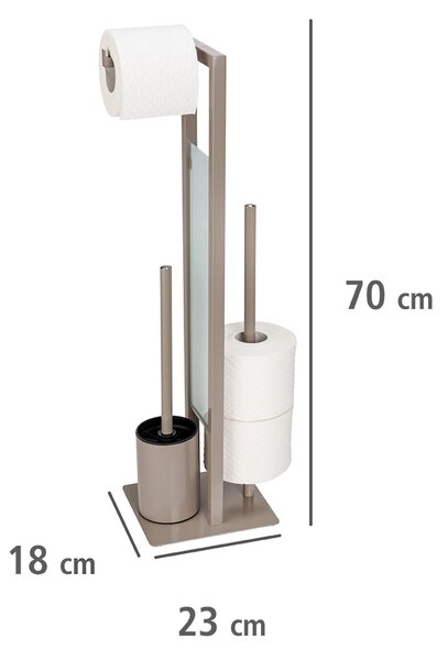Stojak na papier toaletowy i szczotkę wc RIVALTA, 3w1, WENKO