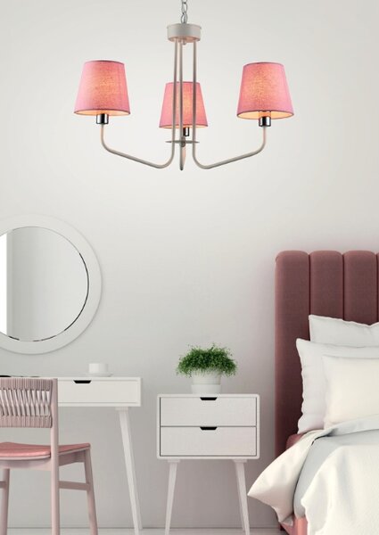 Różowa lampa wisząca - 3X K308 D1-K86