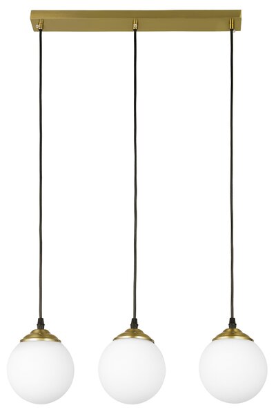NOWOCZESNA POTRÓJNA LAMPA WISZĄCA SZCZOTKOWANE ZŁOTO FINO W3