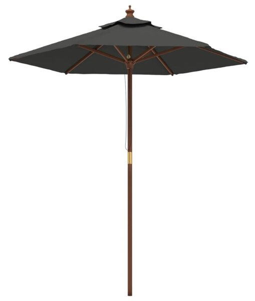 Parasol ogrodowy na drewnianym słupku, antracytowy, 196x231 cm