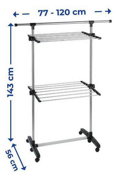 Suszarka na pranie ze stali nierdzewnej, 77-120 cm
