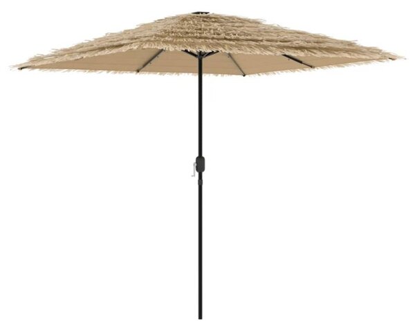 Parasol ogrodowy z LED, stalowy słupek, brązowy, 248x248x248 cm