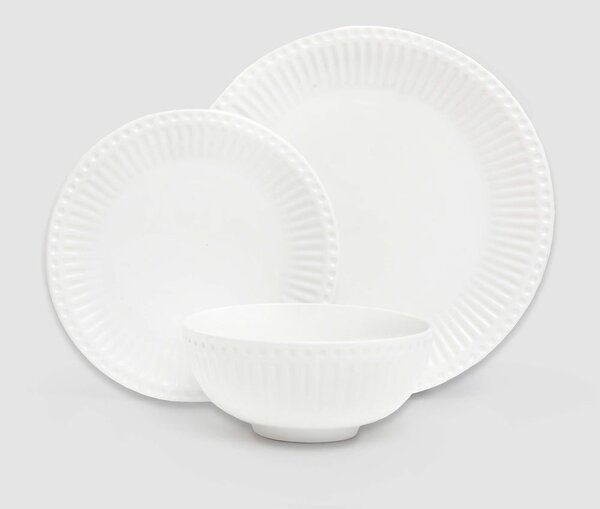 6-częściowy zestaw białych talerzy z porcelany Bonami Essentials Purita