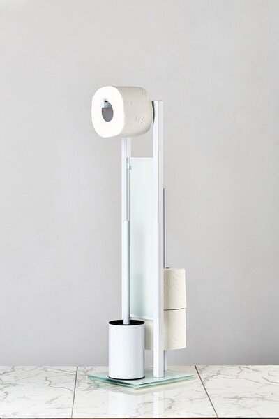 Stojak na papier toaletowy i szczotkę do WC, RIVALTA WHITE - 3 w 1 , WENKO