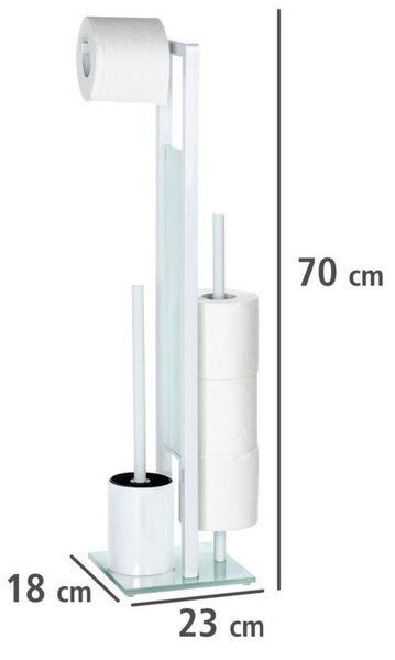 Stojak na papier toaletowy i szczotkę do WC, RIVALTA WHITE - 3 w 1 , WENKO