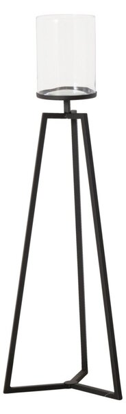 Szklane świeczniki na metalowym stelażu Cosa, 75-95 cm
