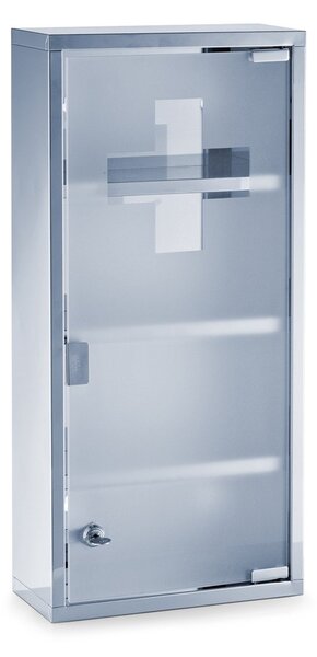 Apteczka z 4 półkami i zamkiem, stal nierdzewna, ZELLER