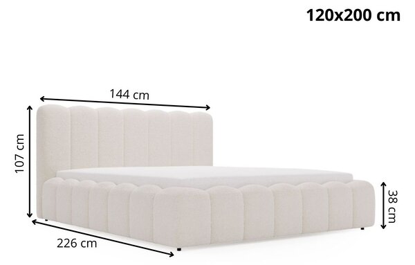 Łóżko tapicerowane z pojemnikiem i stelażem 120x200 Smile Brązowe
