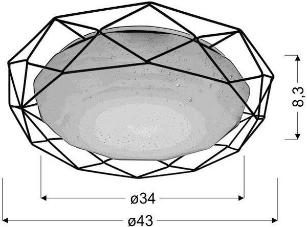 Plafon do sypialni z efektem nocnego nieba chrom - 5X K070 E1-Z04