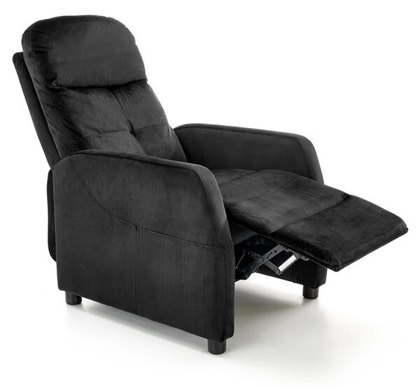 Fotel rozkładany Felipe 2, do salonu, welwetowy, czarny