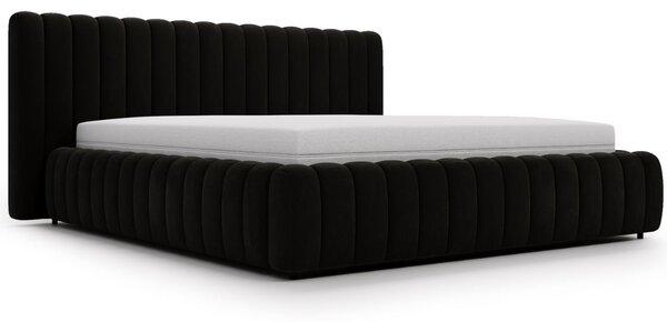 Łóżko tapicerowane z pojemnikiem i stelażem 120x200 Bliss Czarne