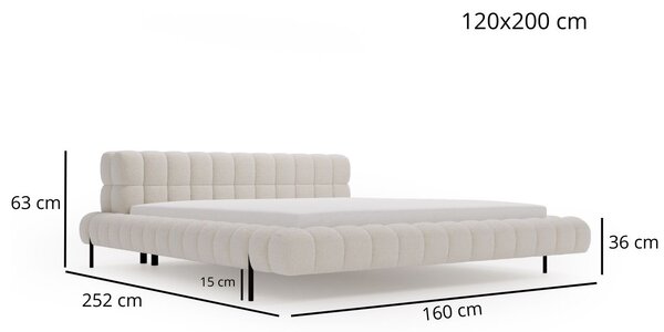 Łóżko tapicerowane ze stelażem 120x200 Imagine Brązowe