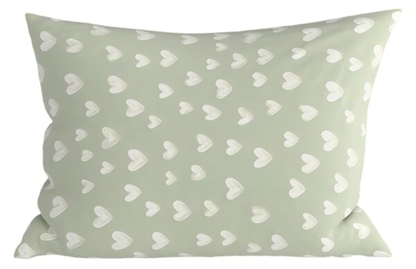 Poszewka na poduszkę z mikrofibry STARS HEARTS 50x70 cm, zielona