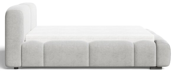 Łóżko tapicerowane z pojemnikiem i stelażem 120x200 Aubi Szare