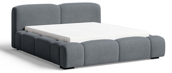 Łóżko tapicerowane z pojemnikiem i stelażem 120x200 Aubi Ciemnoszare