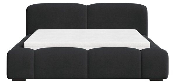 Łóżko tapicerowane z pojemnikiem i stelażem 120x200 Aubi Czarne