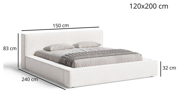 Łóżko tapicerowane z pojemnikiem i stelażem 120x200 Mali Czarne