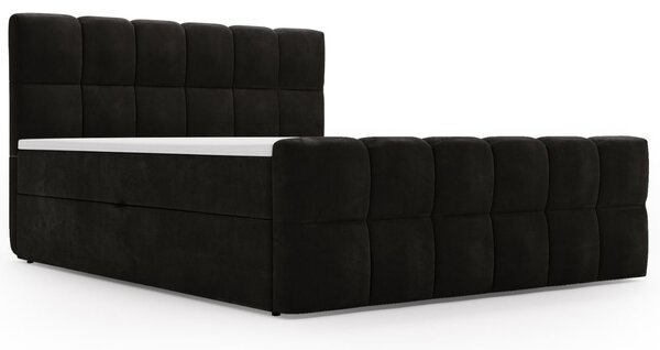Łóżko kontynentalne z pojemnikiem na pościel 140x200 Alicante Czarne