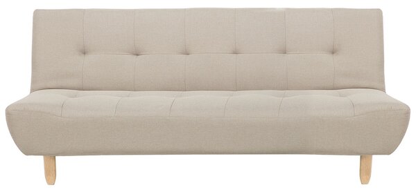 Nowoczesna sofa rozkładana tapicerowana dla 3 osób pikowana beżowa Alsten Beliani