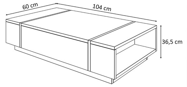 Stolik kawowy w stylu loft Lunelie dąb Flagstaff