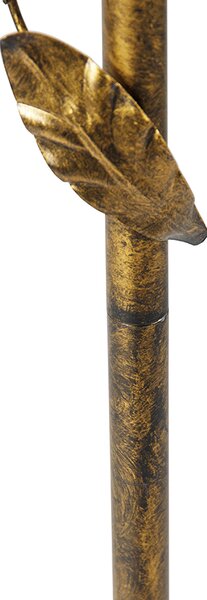 Lampa podłogowa złota z pomarańczowym kloszem i złotym wnętrzem 50 cm - Linden