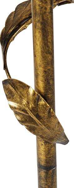 Lampa podłogowa złota z pomarańczowym kloszem i złotym wnętrzem 50 cm - Linden