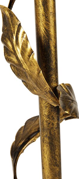 Lampa podłogowa złota z pomarańczowym kloszem i złotym wnętrzem 50 cm - Linden