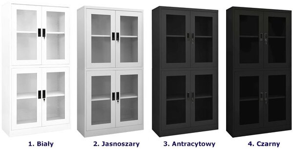 Jasnoszara szafa witryna biurowa - Niko