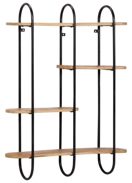 Półka ścienna 90x20x116,5 cm lite drewno surowe mango