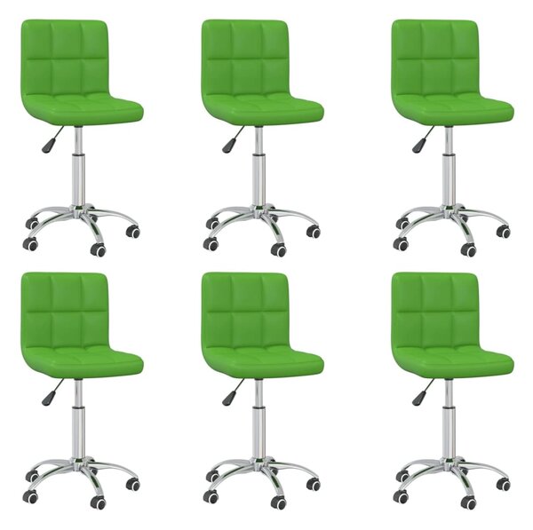 Obrotowe krzesła stołowe, 6 szt., zielone, sztuczna skóra