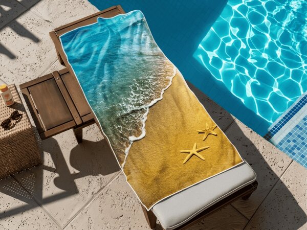 Szybkoschnący ręcznik plażowy SUNNY BEACH kolorowy 70 x 140 cm, 100% mikrofibra