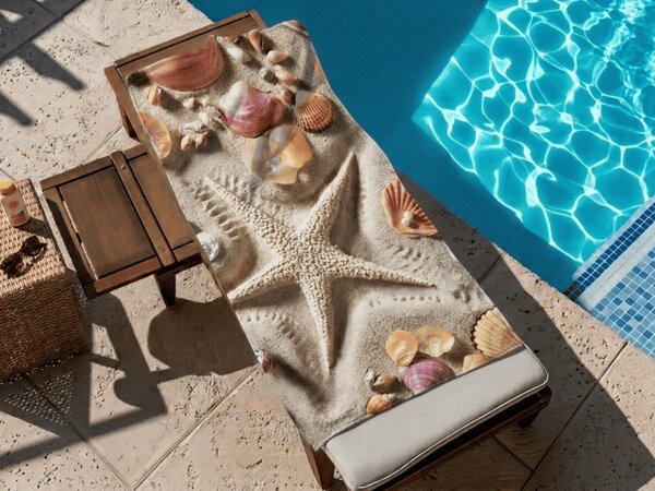 Szybkoschnący ręcznik plażowy OCEAN SAND kolorowy 70 x 140 cm, 100% mikrofibra
