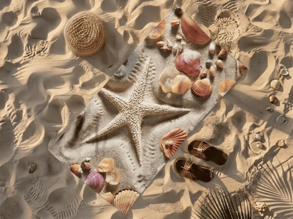 Szybkoschnący ręcznik plażowy OCEAN SAND kolorowy 70 x 140 cm, 100% mikrofibra