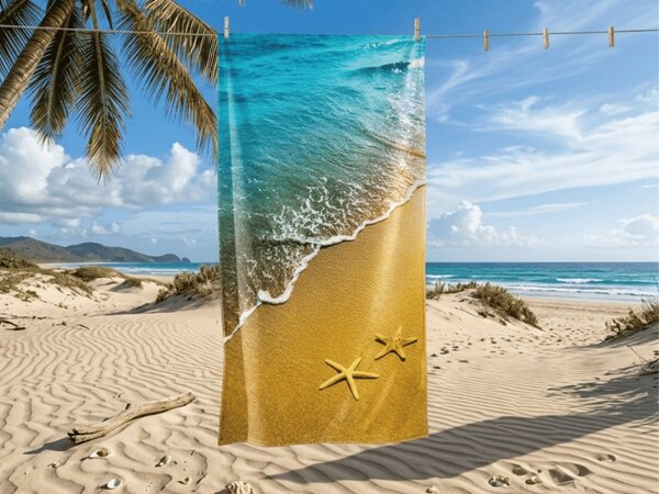 Szybkoschnący ręcznik plażowy SUNNY BEACH kolorowy 70 x 140 cm, 100% mikrofibra